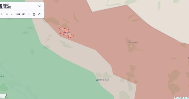 Ворог захопив Одрадне та Бологівку, а також розширив свої позиції в Харківській, Донецькій та Запорізькій областях, повідомляє DeepState. КАРТИ