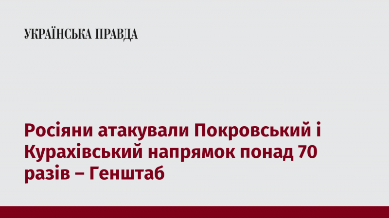 За інформацією Генерального штабу, російські війська здійснили більше 70 атак на Покровський та Курахівський напрямки.