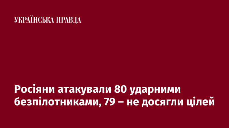 Російські війська здійснили напад, використовуючи 80 ударних дронів, з яких 79 не змогли досягти своїх цілей.